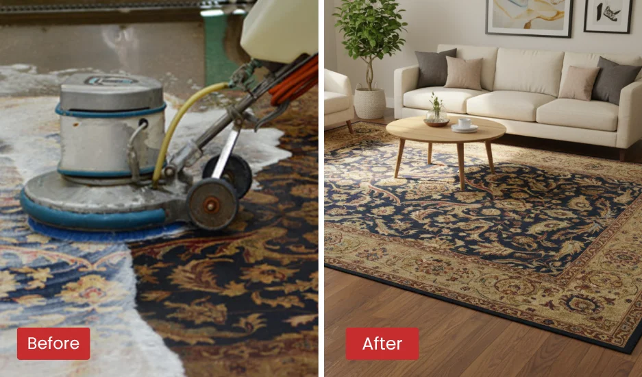 Area Rug Restoration Before & After