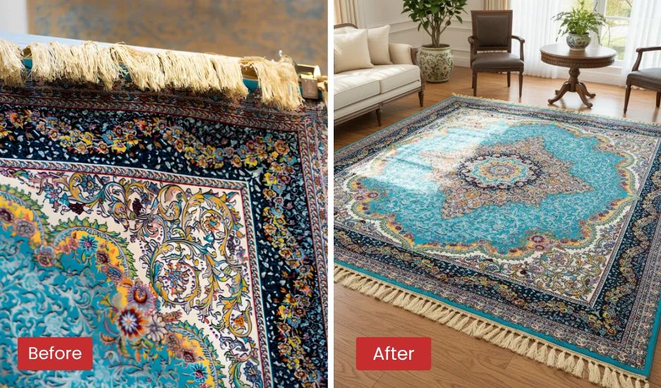 Area Rug Repair Before & After