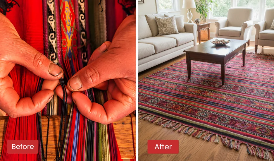 Area Rug Restoration Before & After